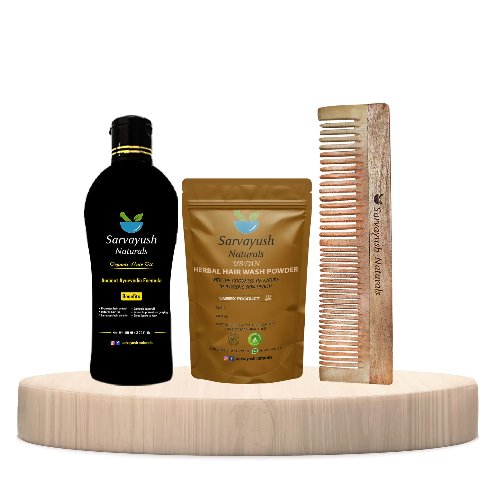 110 ML OIL + 150 g Hair Wash Powder+ Comb