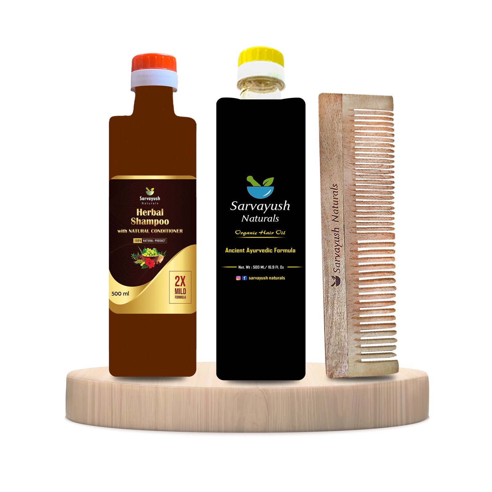 500ml Oil + 500ml Shampoo + Neem Comb